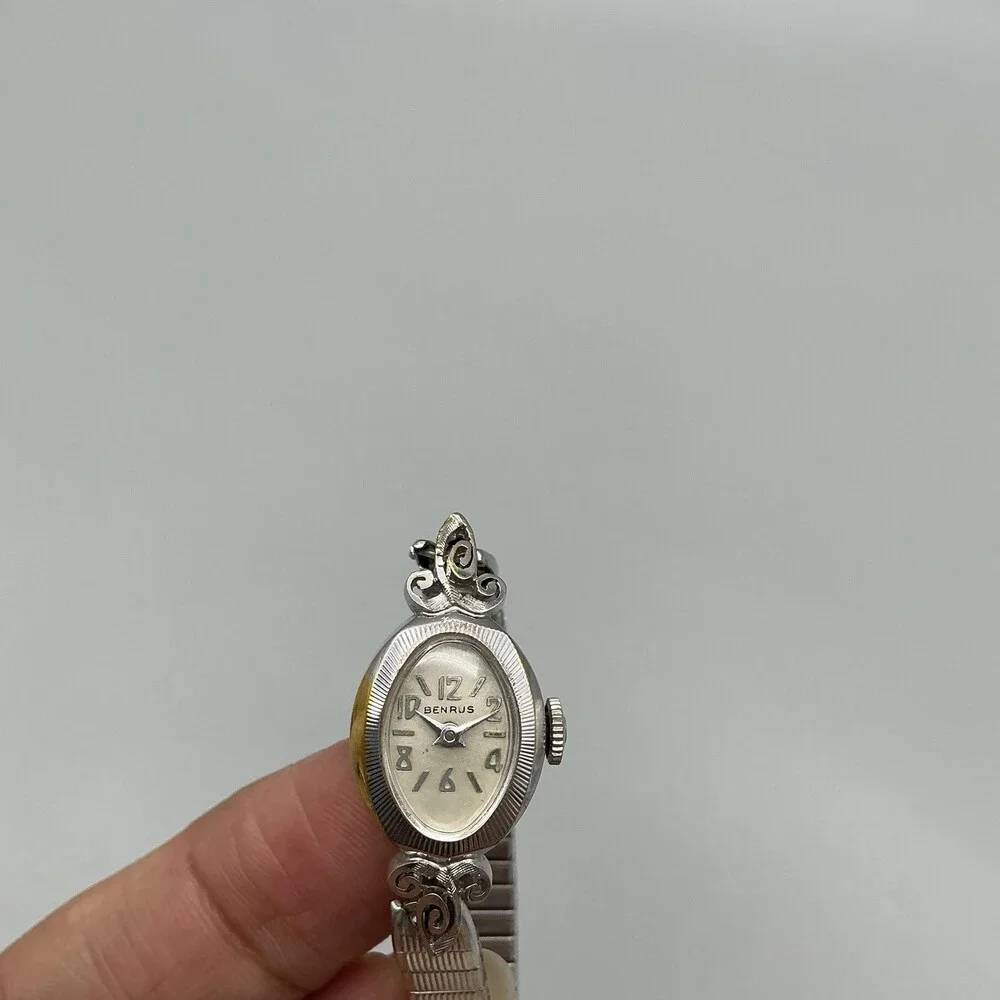Vintage Benrus Womens Watch 13mm 14K Gold Plated Cocktail Manual Wind